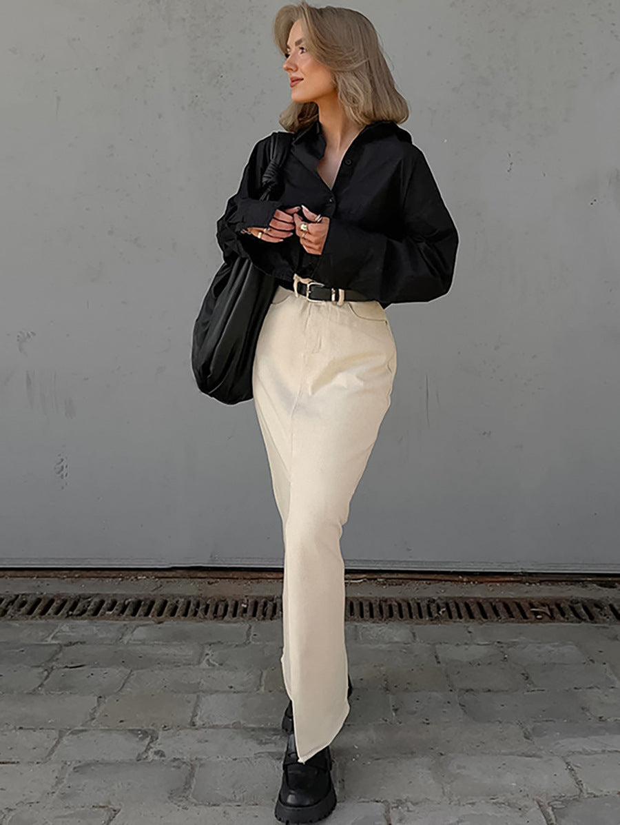 Slim-fitting Simple Versatile Skirt
