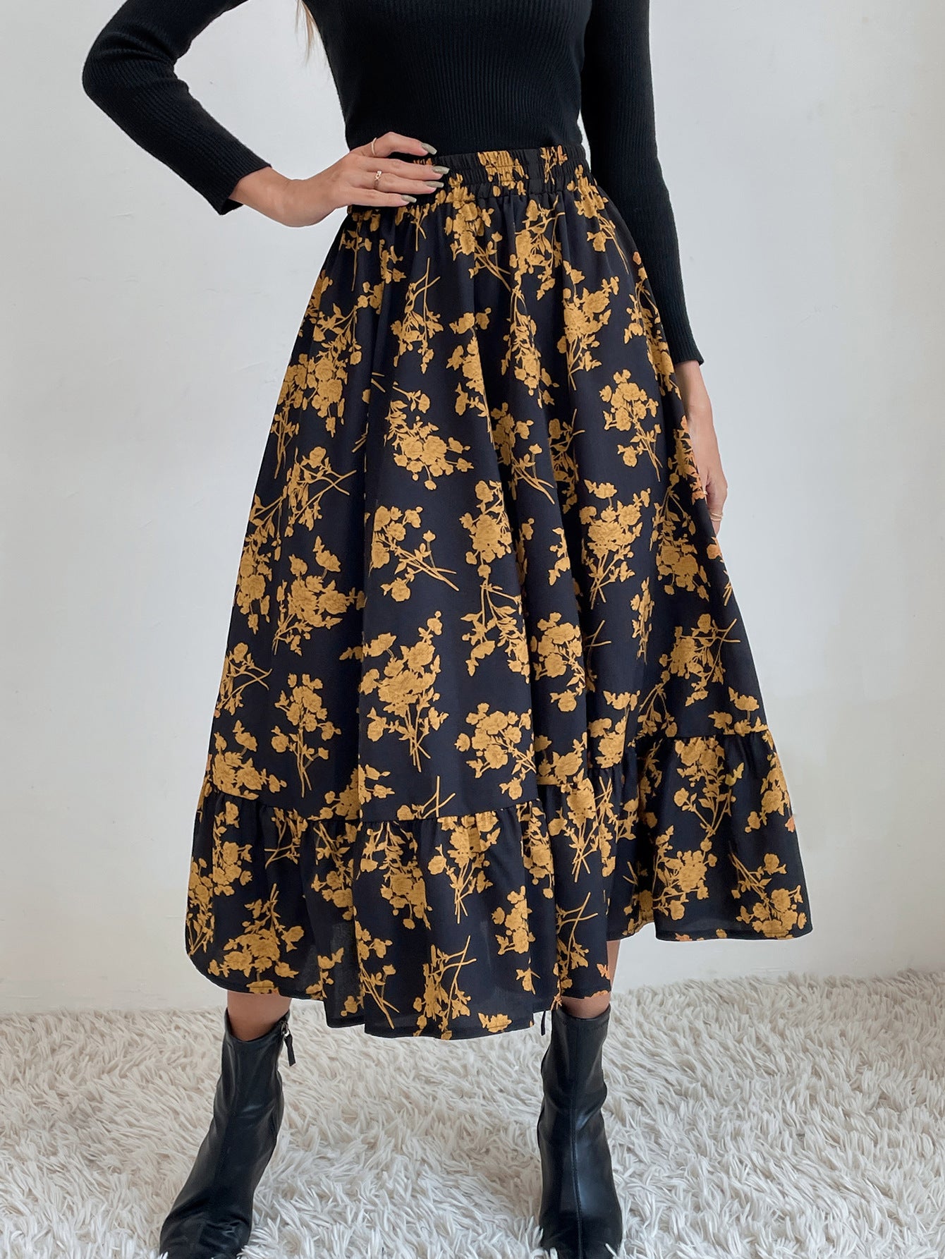 Casual Leopard Print Simple Slim Skirt